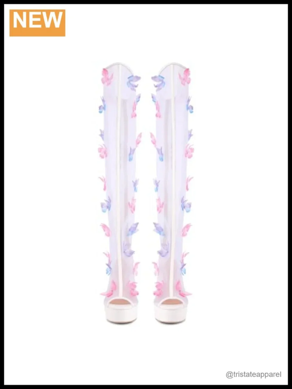 Clear PVC Peep Toe Platform Stiletto Sandals Heels with Back Zipper